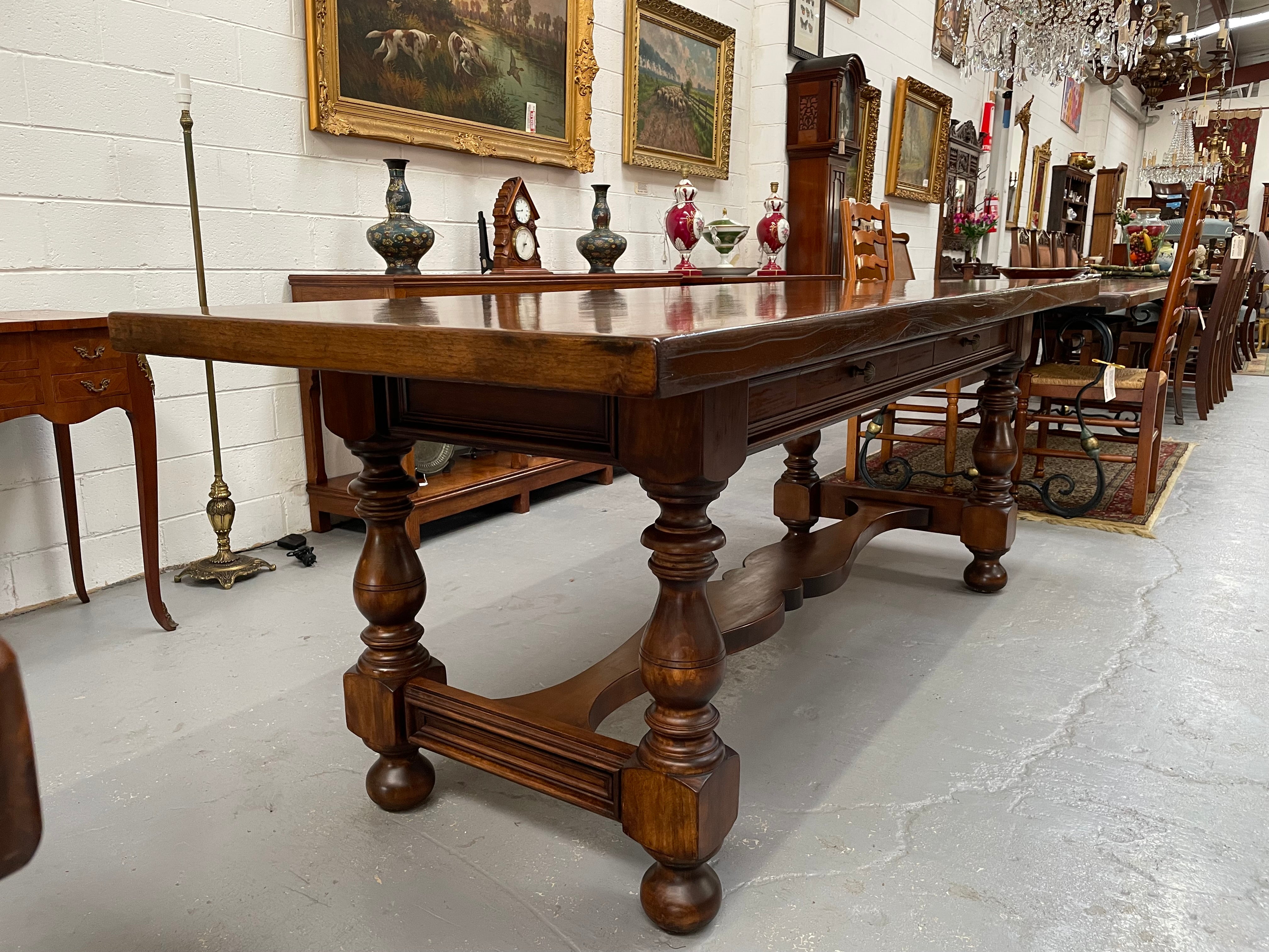 Vintage French Walnut Refectory Table or Two Drawer Desk | Antique & Vintage | Moonee Ponds Antiques | Australia Wide Delivery