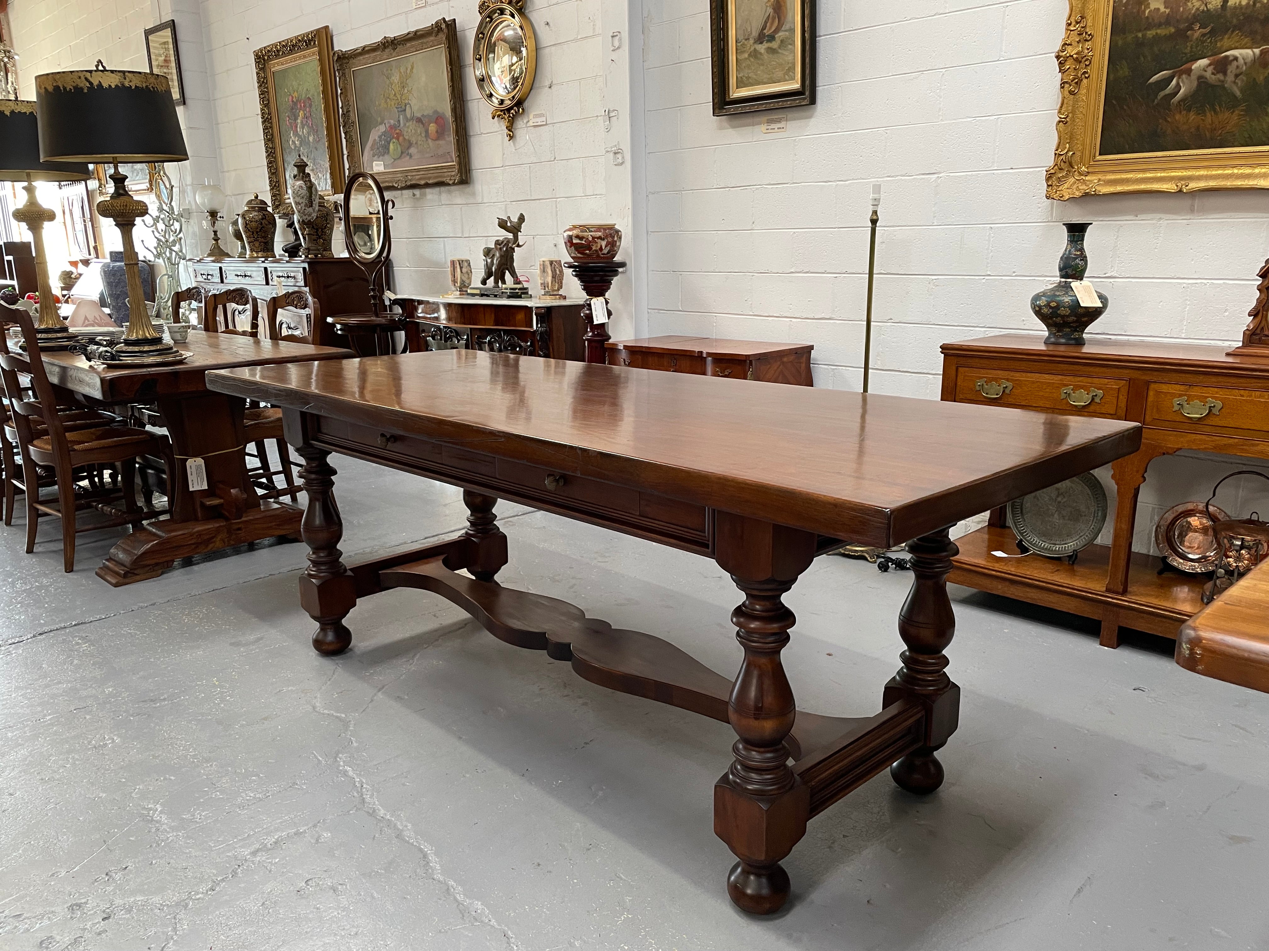 Vintage French Walnut Refectory Table or Two Drawer Desk | Antique & Vintage | Moonee Ponds Antiques | Australia Wide Delivery