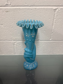 Victorian Opaline Hand Painted Enamel Hand Vase | Antique & Vintage | Moonee Ponds Antiques | Australia Wide Delivery