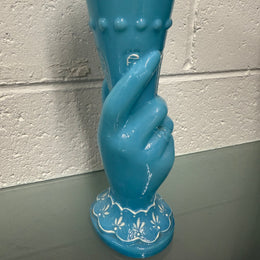 Victorian Opaline Hand Painted Enamel Hand Vase