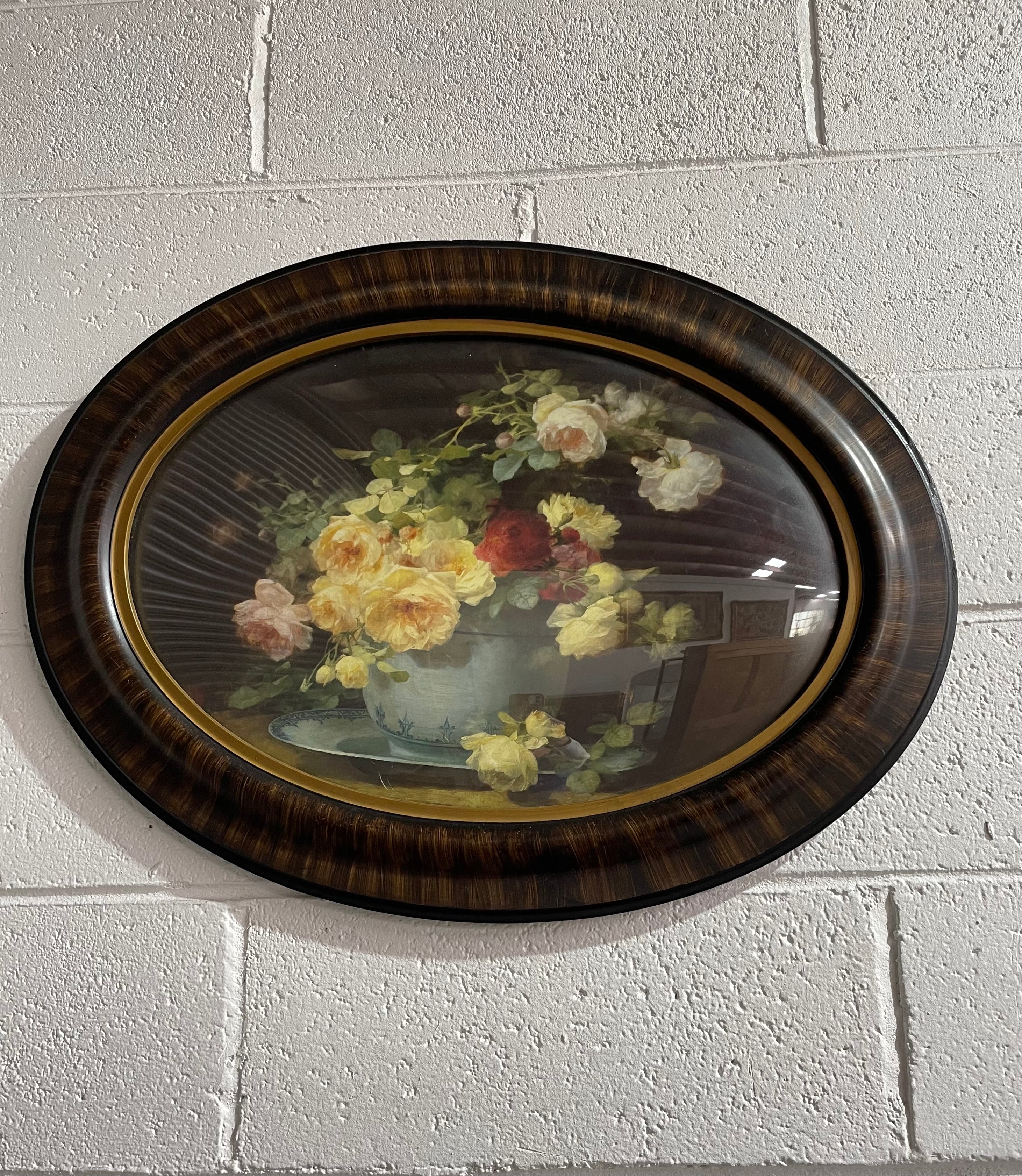 Lovely Art deco frame with floral Print | Antique & Vintage | Moonee Ponds Antiques | Australia Wide Delivery