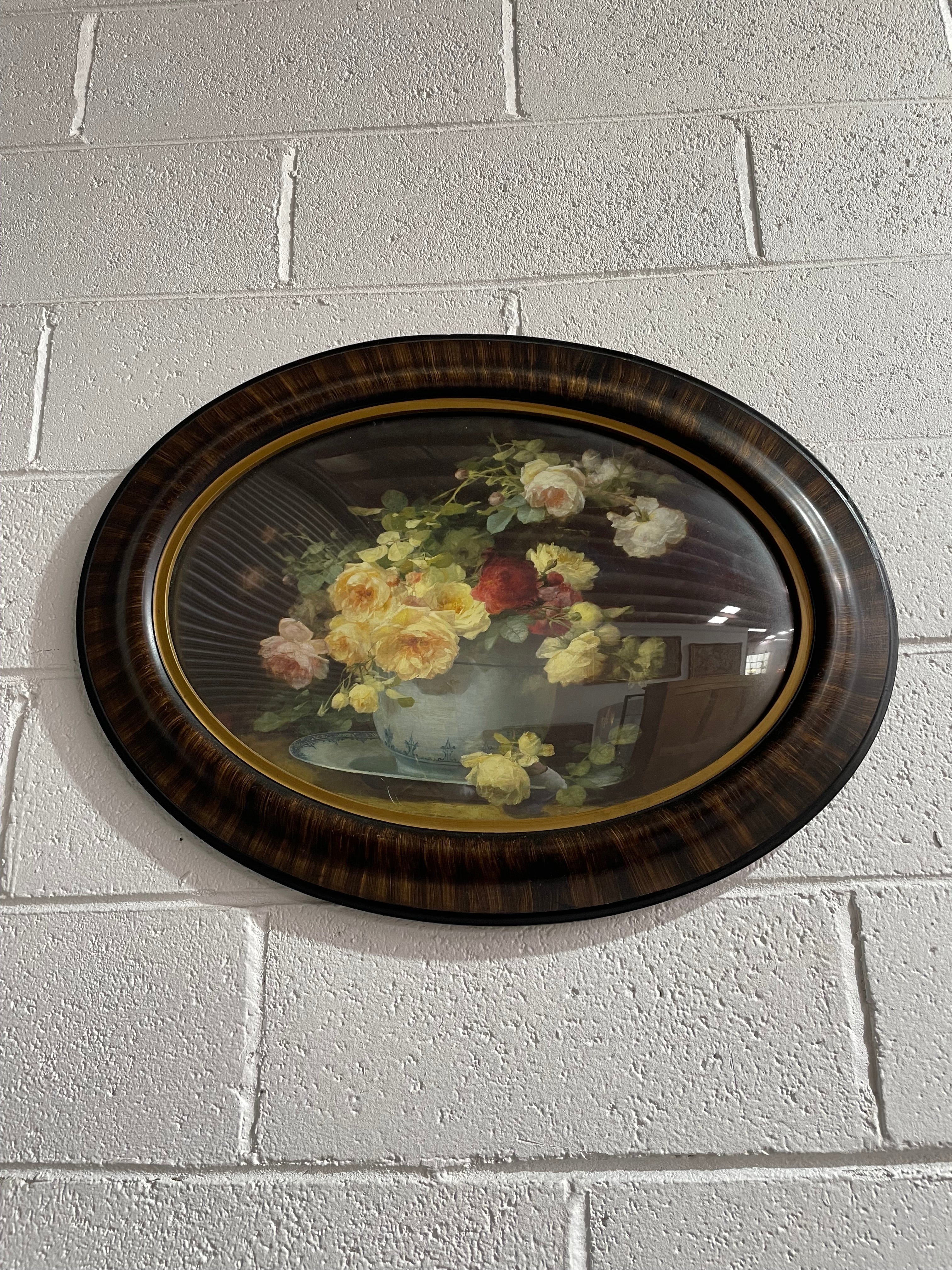 Lovely Art deco frame with floral Print | Antique & Vintage | Moonee Ponds Antiques | Australia Wide Delivery