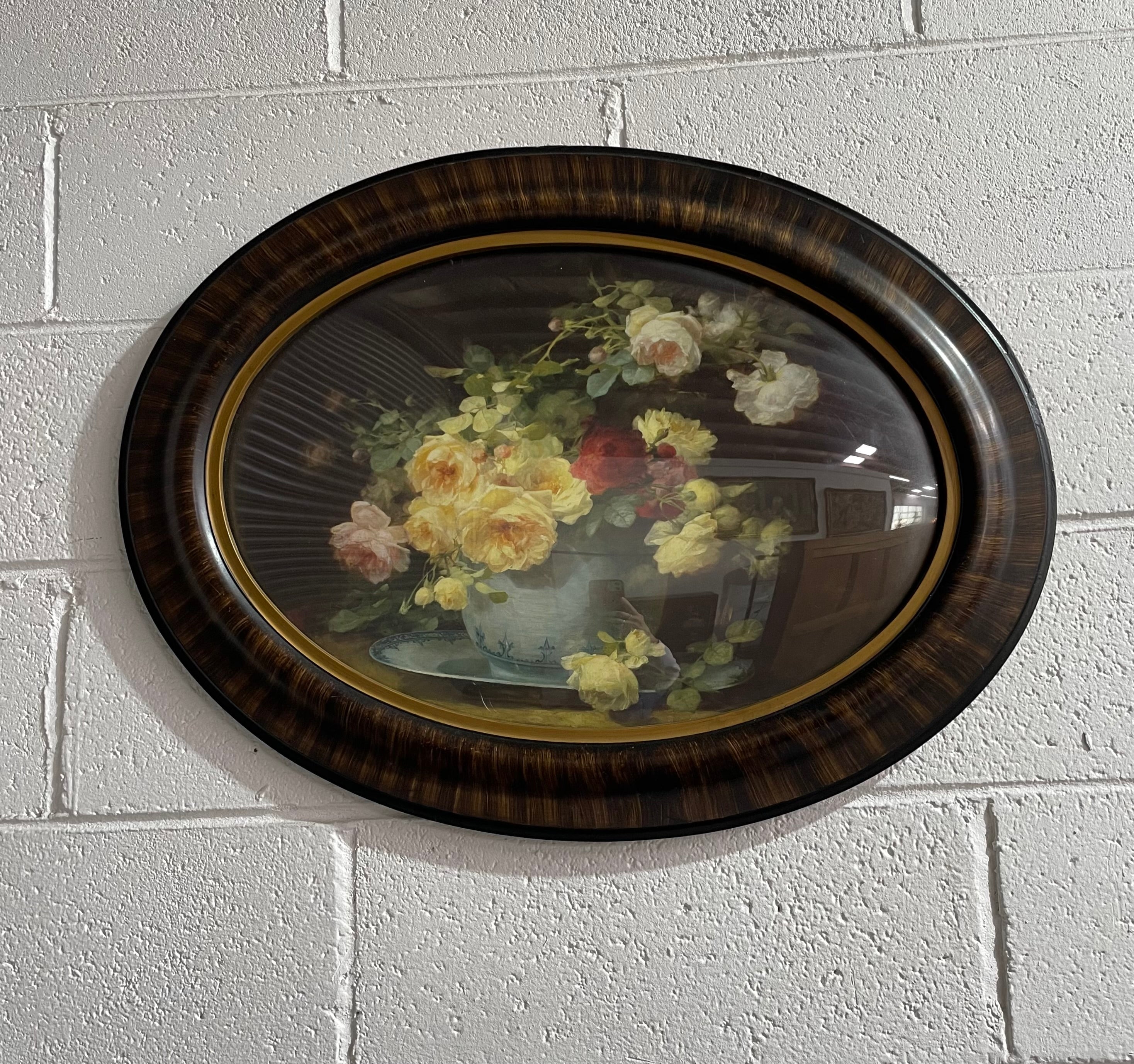 Lovely Art deco frame with floral Print | Antique & Vintage | Moonee Ponds Antiques | Australia Wide Delivery