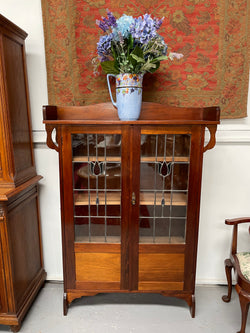 Antique Arts & Crafts Two Door Glass Bookcase/Display Cabinet | Antique & Vintage | Moonee Ponds Antiques | Australia Wide Delivery