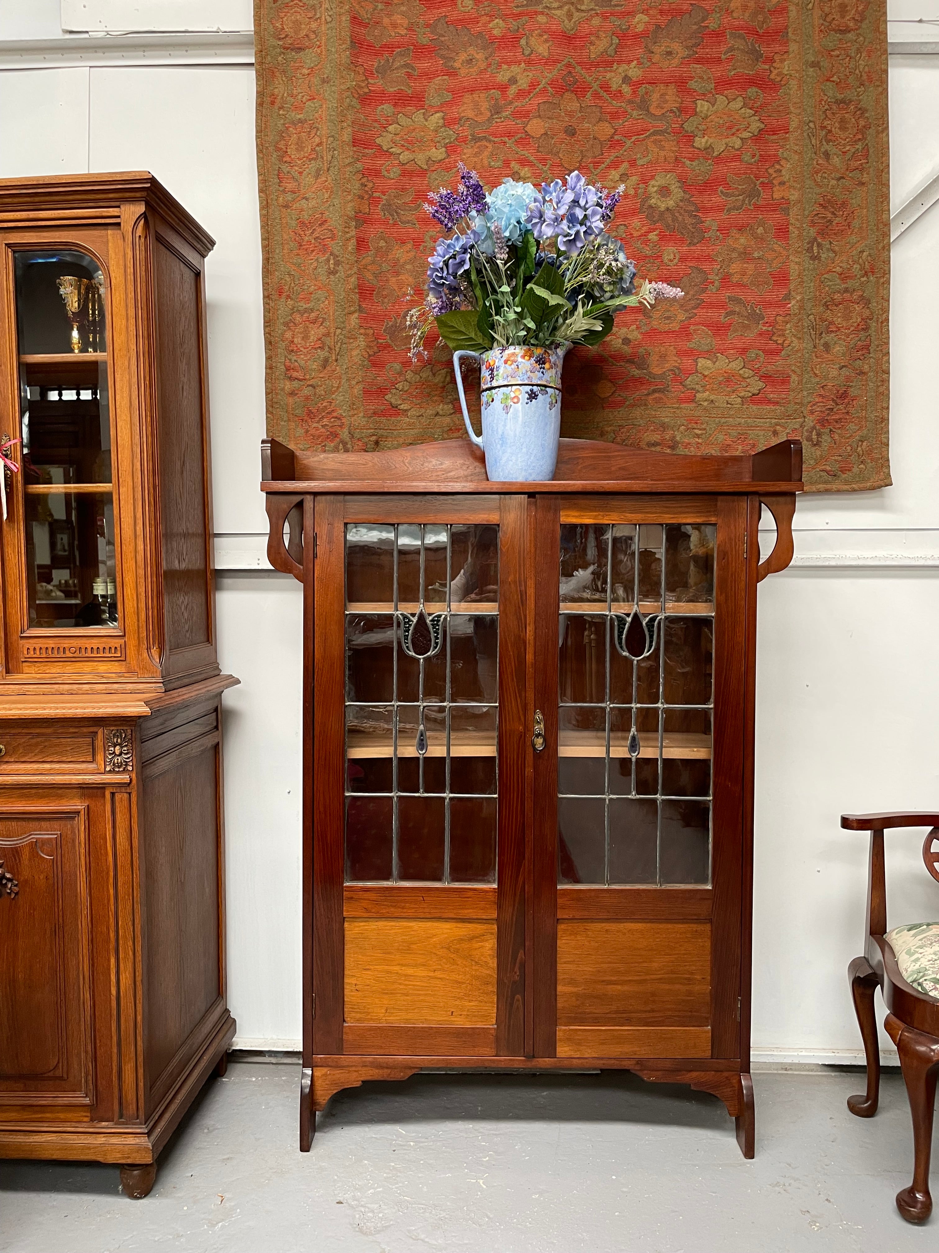 Antique Arts & Crafts Two Door Glass Bookcase/Display Cabinet | Antique & Vintage | Moonee Ponds Antiques | Australia Wide Delivery