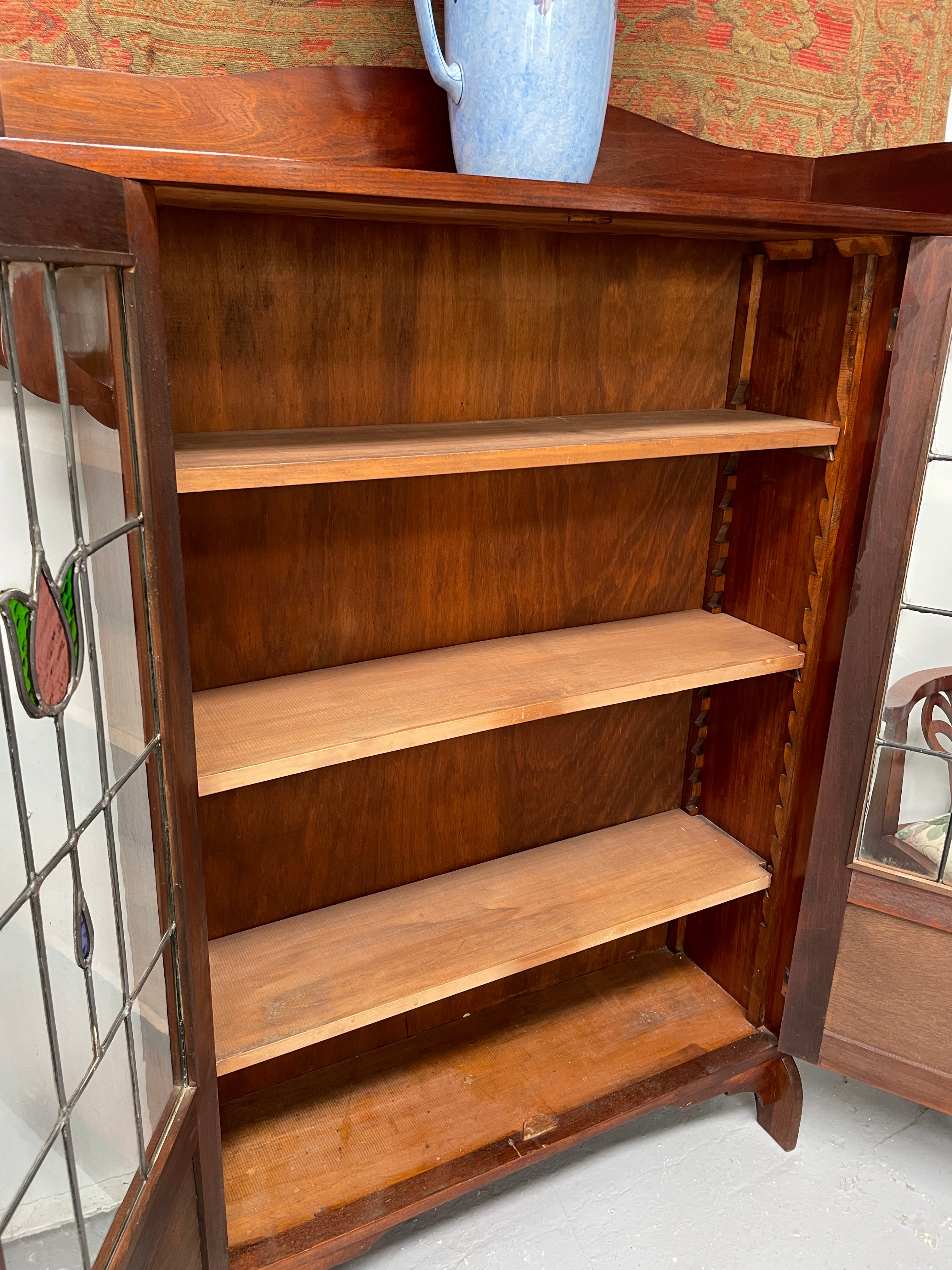 Antique Arts & Crafts Two Door Glass Bookcase/Display Cabinet | Antique & Vintage | Moonee Ponds Antiques | Australia Wide Delivery