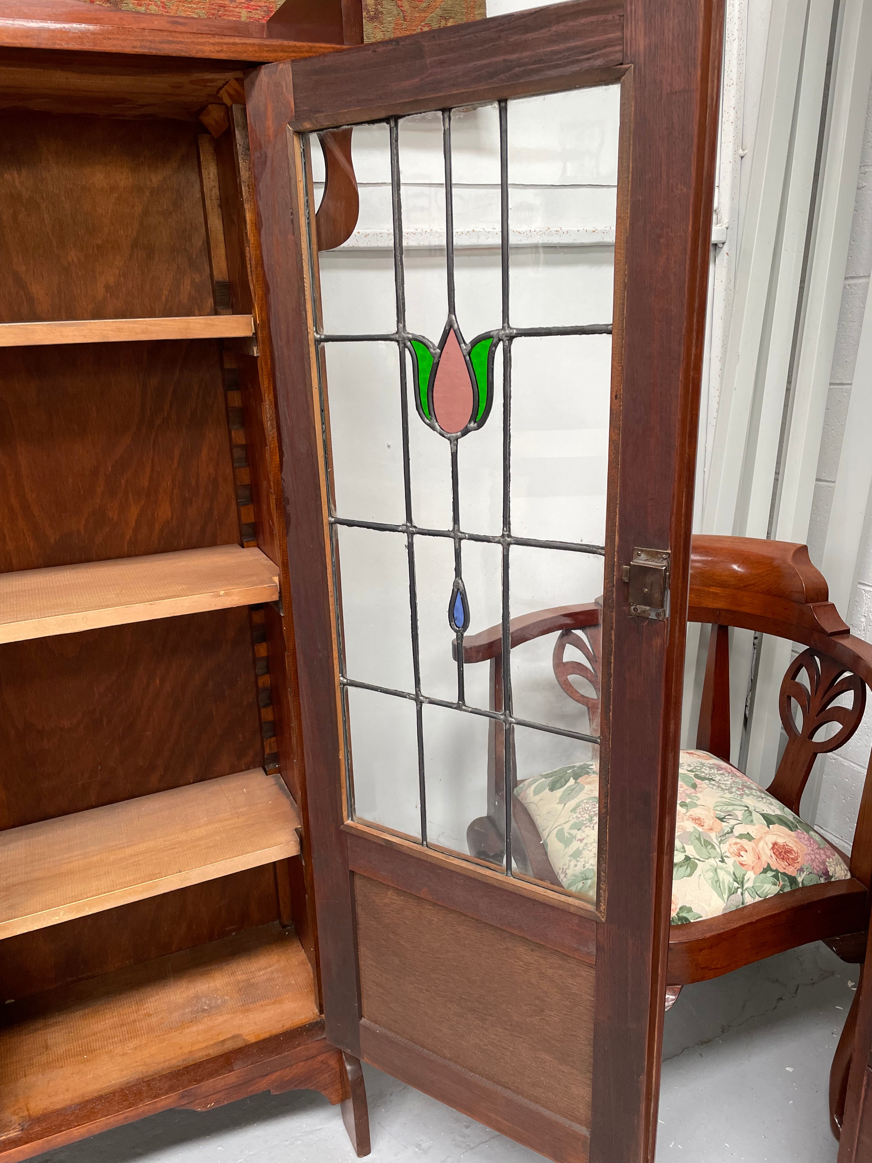 Antique Arts & Crafts Two Door Glass Bookcase/Display Cabinet | Antique & Vintage | Moonee Ponds Antiques | Australia Wide Delivery