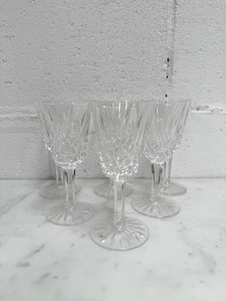 Set of 6 Vintage Lismore Pattern Waterford Crystal Sherry Glasses | Antique & Vintage | Moonee Ponds Antiques | Australia Wide Delivery