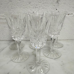 Set of 6 Vintage Lismore Pattern Waterford Crystal Sherry Glasses