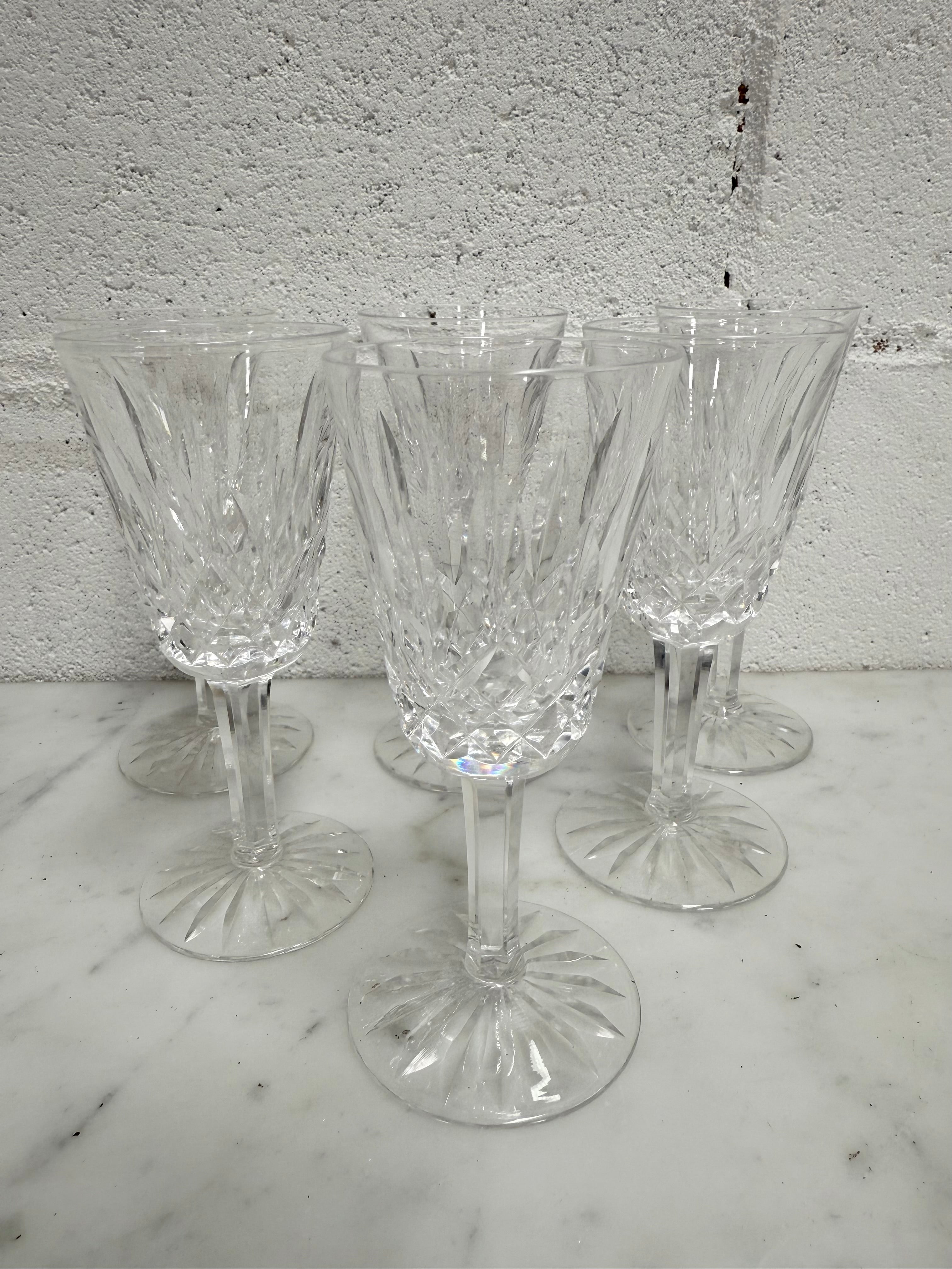 Set of 6 Vintage Lismore Pattern Waterford Crystal Sherry Glasses | Antique & Vintage | Moonee Ponds Antiques | Australia Wide