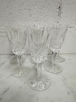 Set of 6 Vintage Lismore Pattern Waterford Crystal Sherry Glasses | Antique & Vintage | Moonee Ponds Antiques | Australia Wide Delivery