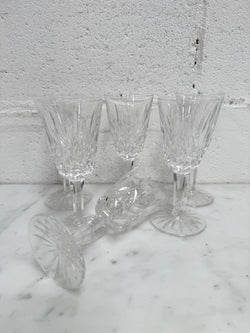 Set of 6 Vintage Lismore Pattern Waterford Crystal Sherry Glasses | Antique & Vintage | Moonee Ponds Antiques | Australia Wide Delivery