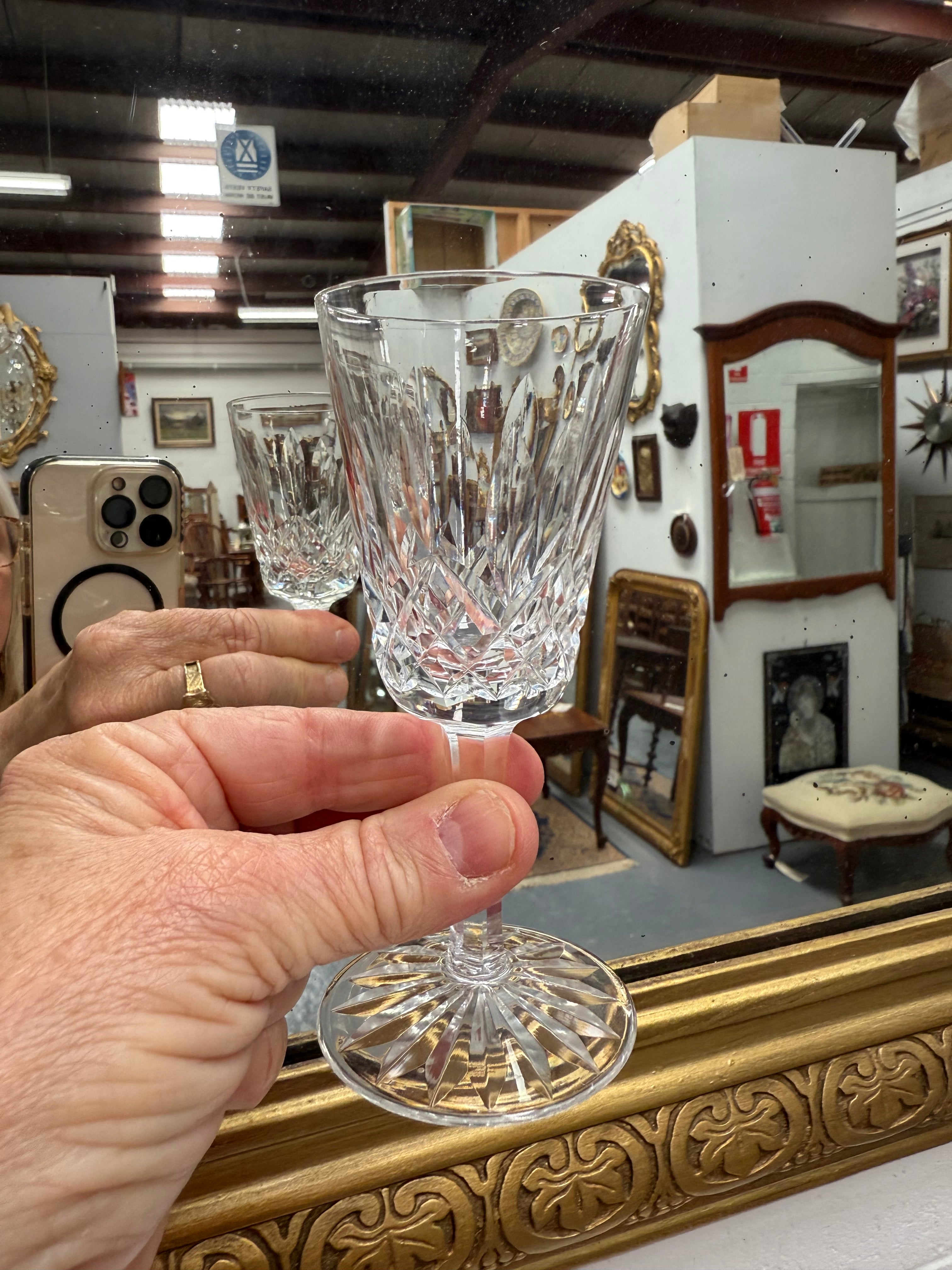 Set of 6 Vintage Lismore Pattern Waterford Crystal Sherry Glasses | Antique & Vintage | Moonee Ponds Antiques | Australia Wide