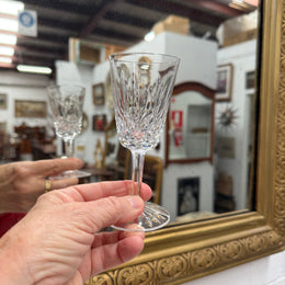 Set of 6 Vintage Lismore Pattern Waterford Crystal Sherry Glasses