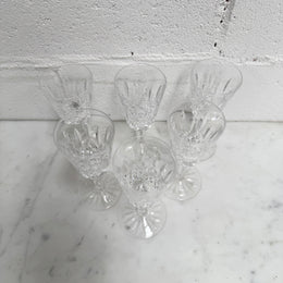 Set of 6 Vintage Lismore Pattern Waterford Crystal Sherry Glasses