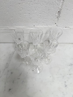 Set of 6 Vintage Lismore Pattern Waterford Crystal Sherry Glasses | Antique & Vintage | Moonee Ponds Antiques | Australia Wide Delivery