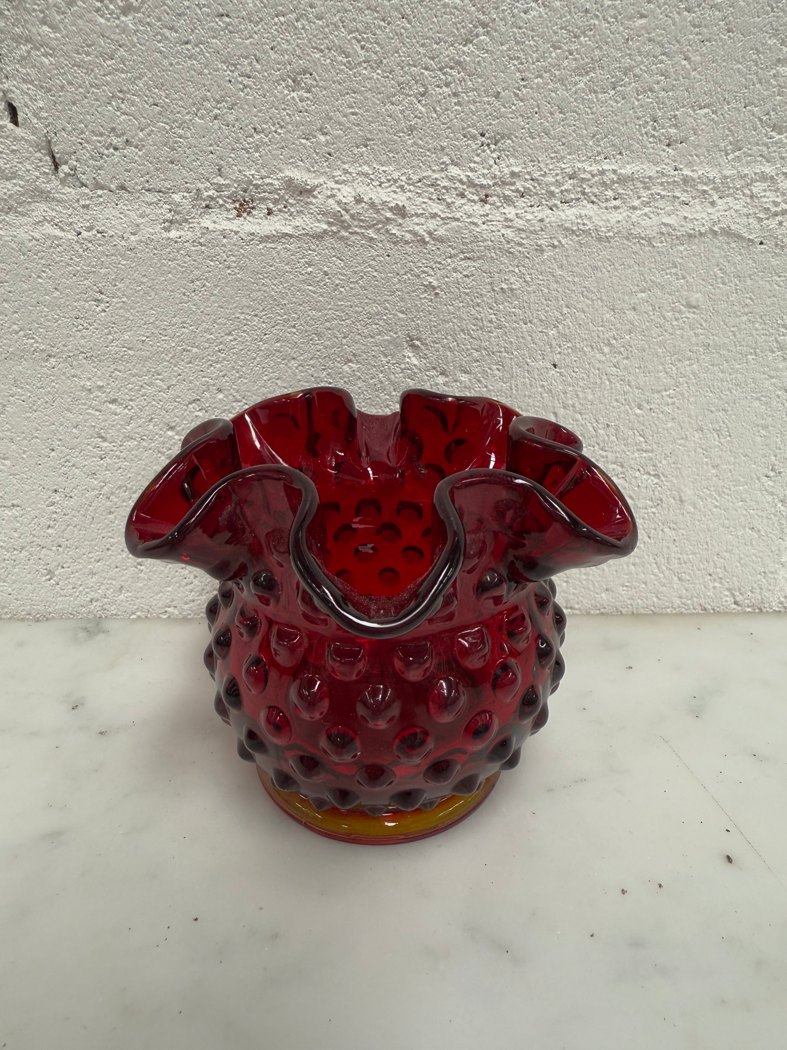 Vintage Fenton Ware Ruby Red Vase | Antique & Vintage | Moonee Ponds Antiques | Australia Wide Delivery