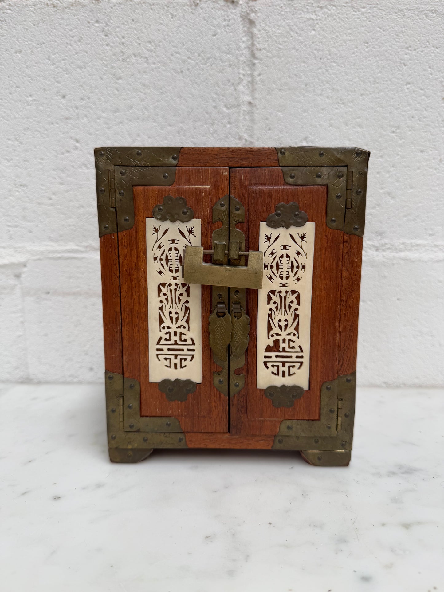 Vintage Chinese Lockable Jewellery Box