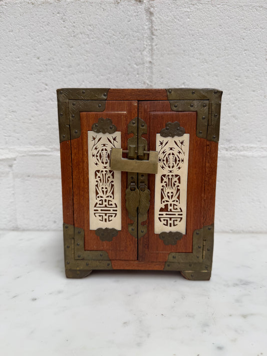 Vintage Chinese Lockable Jewellery Box