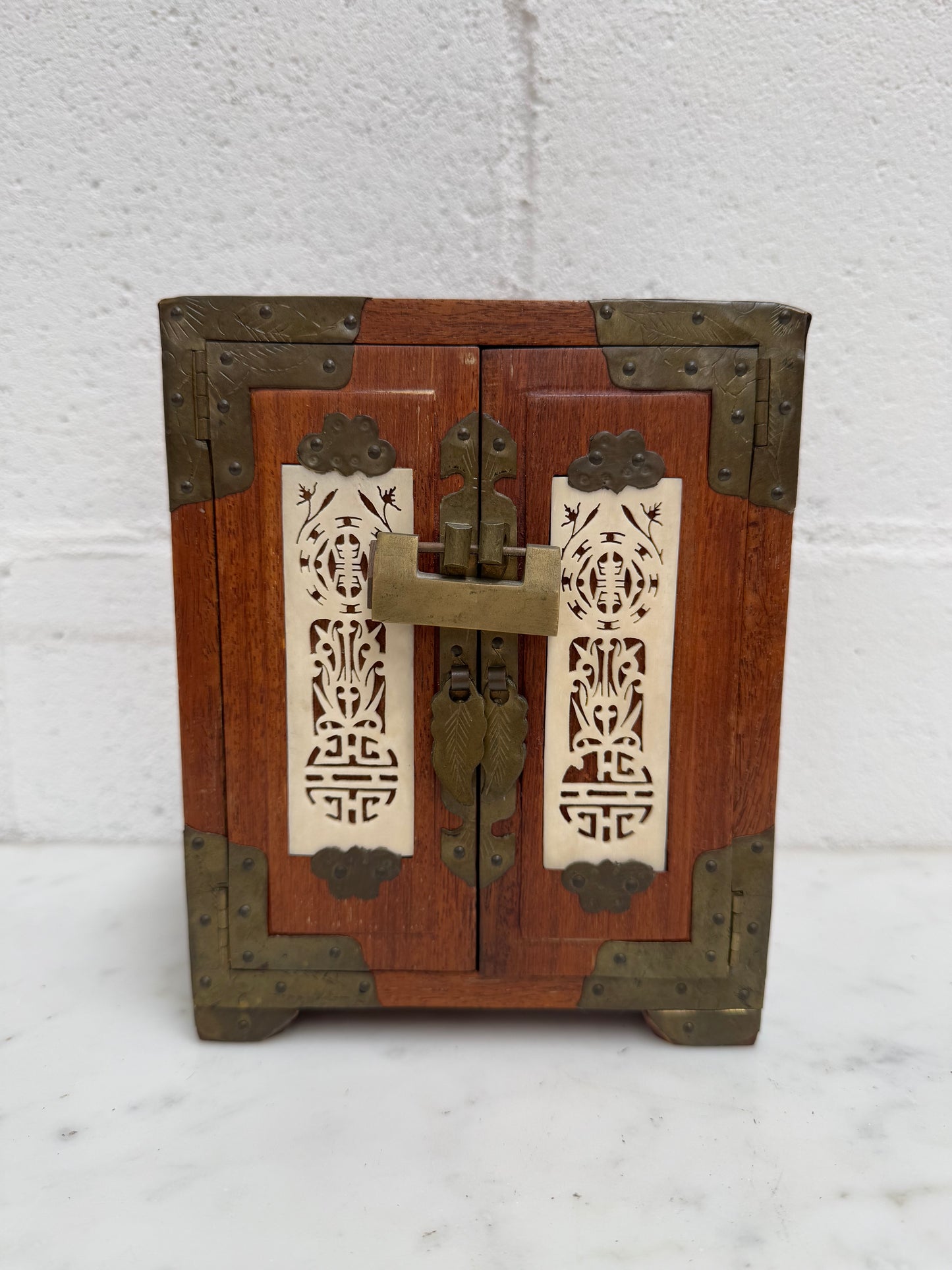 Vintage Chinese Lockable Jewellery Box