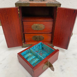 Vintage Chinese Lockable Jewellery Box