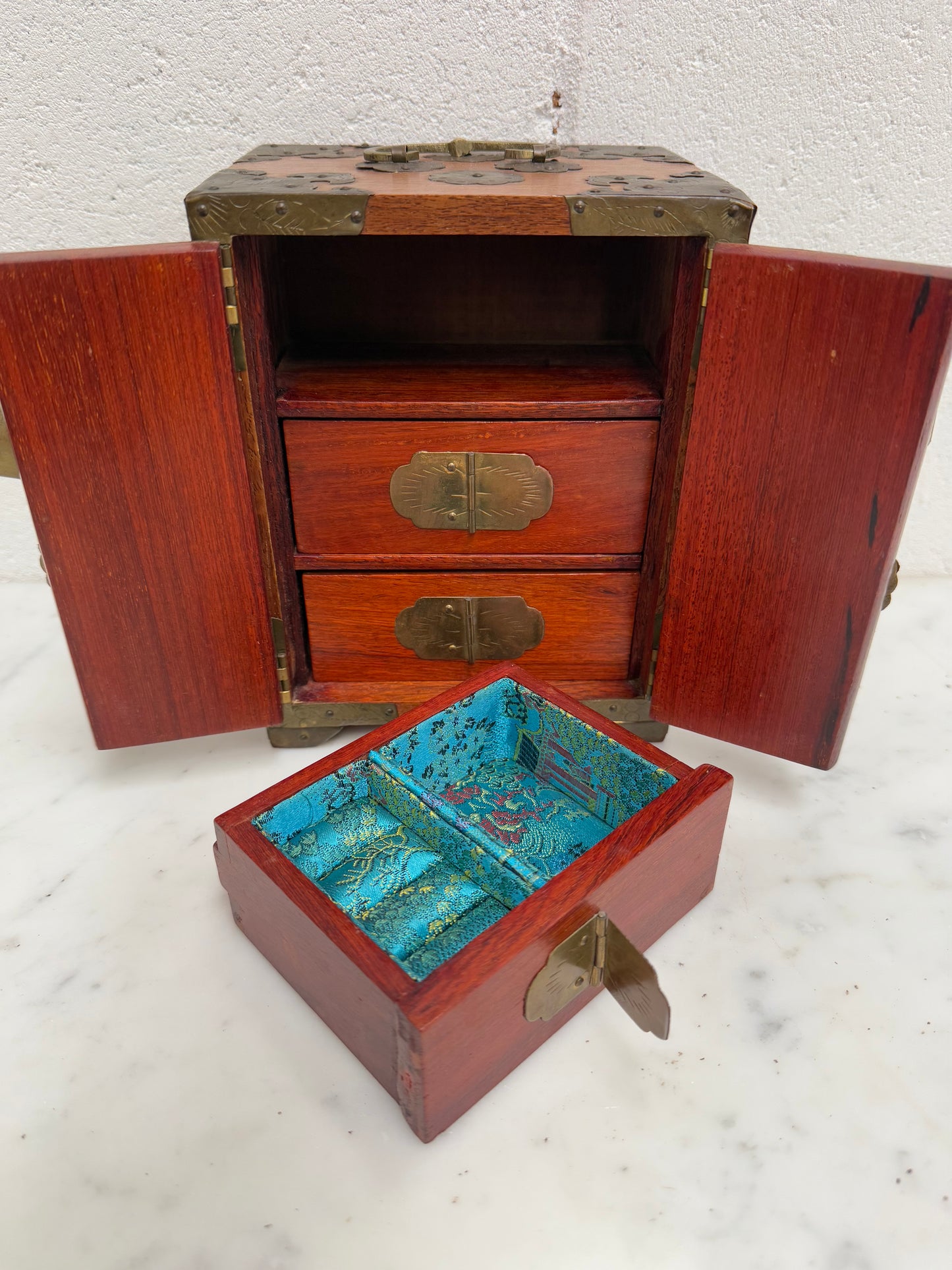Vintage Chinese Lockable Jewellery Box
