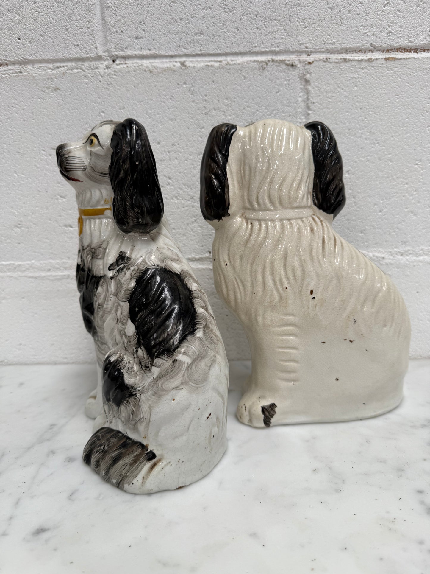 Pair of Victorian Mantle Spaniel Statues