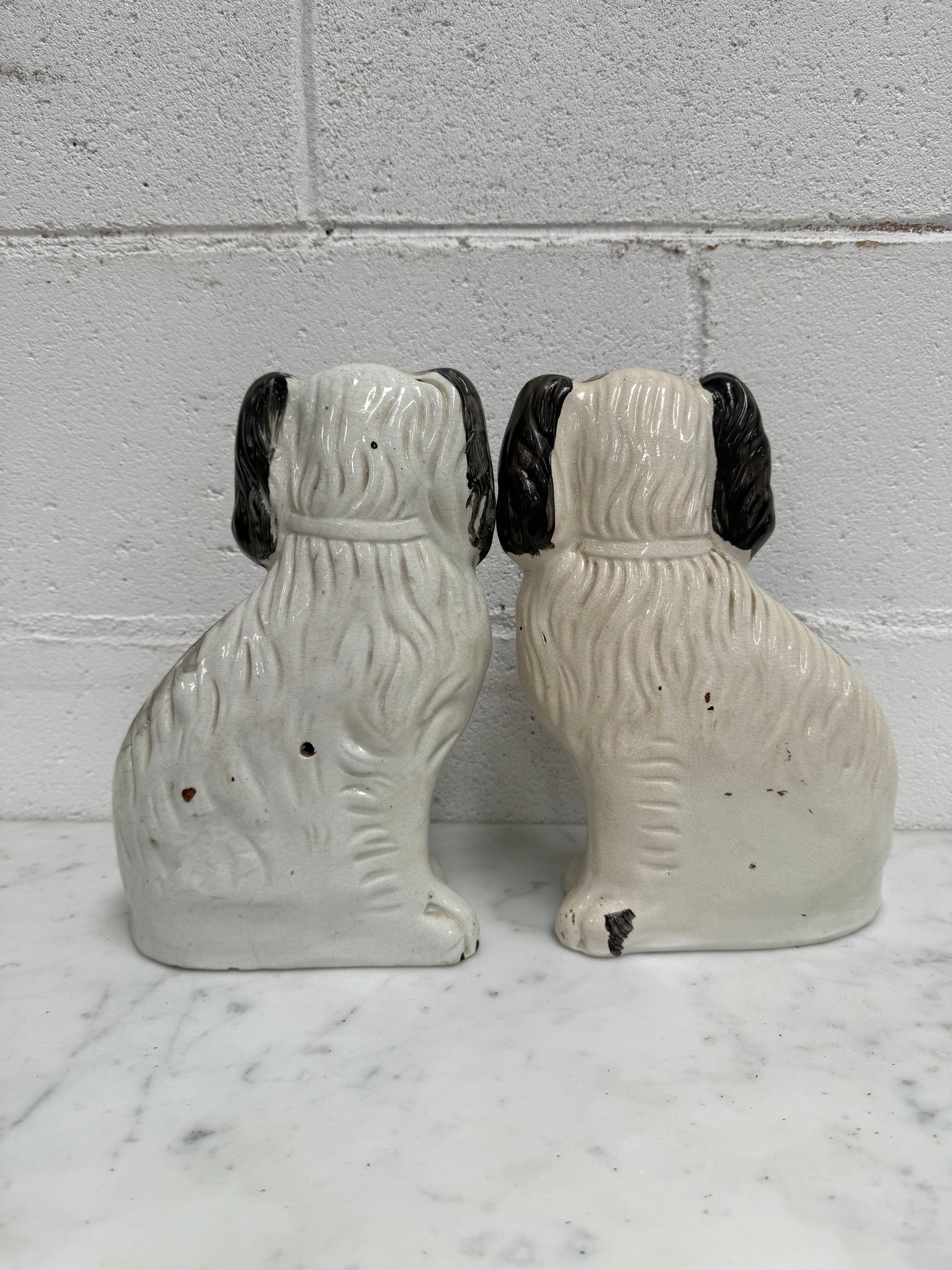 Pair of Victorian Mantle Spaniel Statues