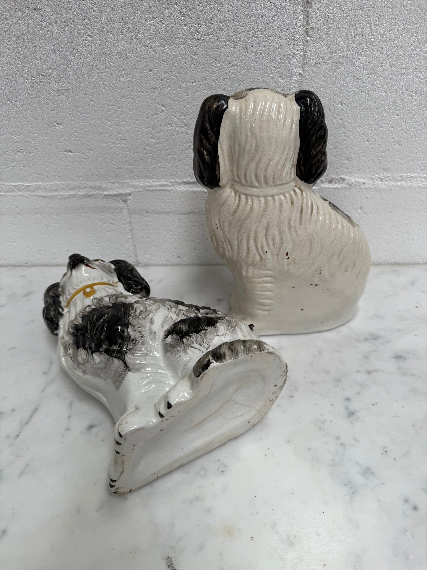 Pair of Victorian Mantle Spaniel Statues