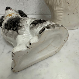 Pair of Victorian Mantle Spaniel Statues