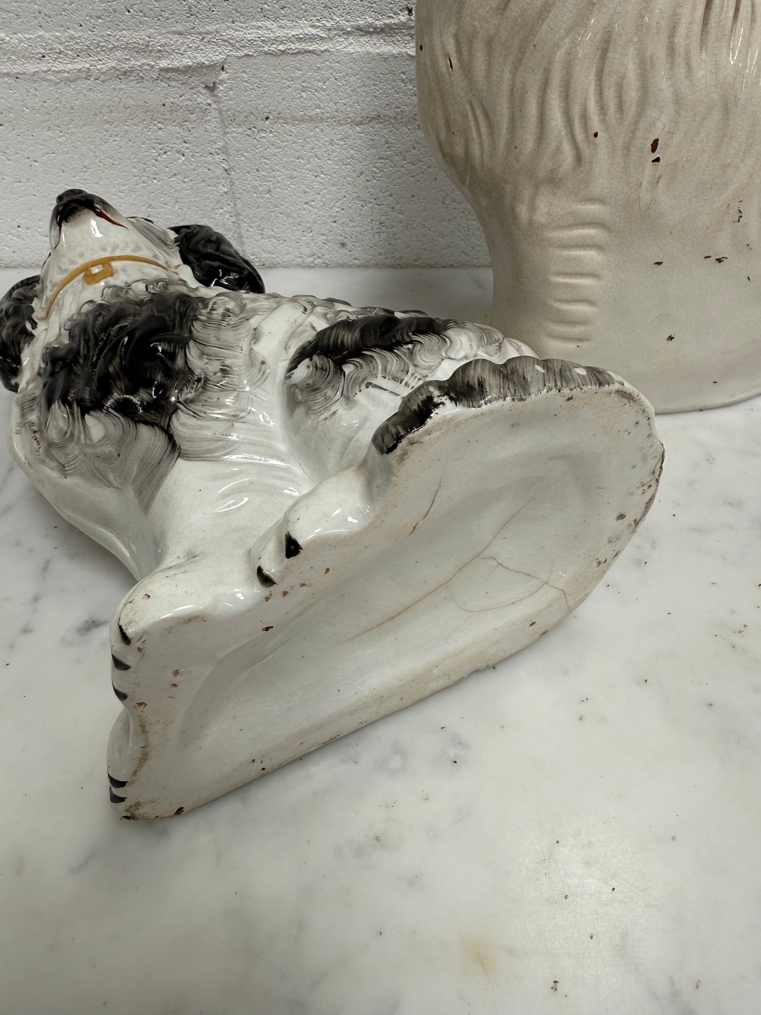 Pair of Victorian Mantle Spaniel Statues | Antique & Vintage | Moonee Ponds Antiques | Australia Wide Delivery