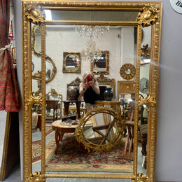 Large French 19th Century Cushion Mirror