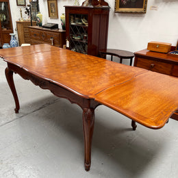 Attractive French Louis XV Style Parquetry Top Oak Extension Table