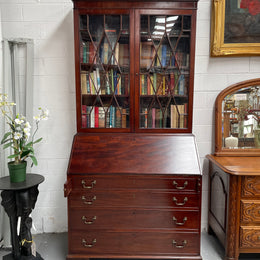 Georgian Two Door Secretaire Bookcase