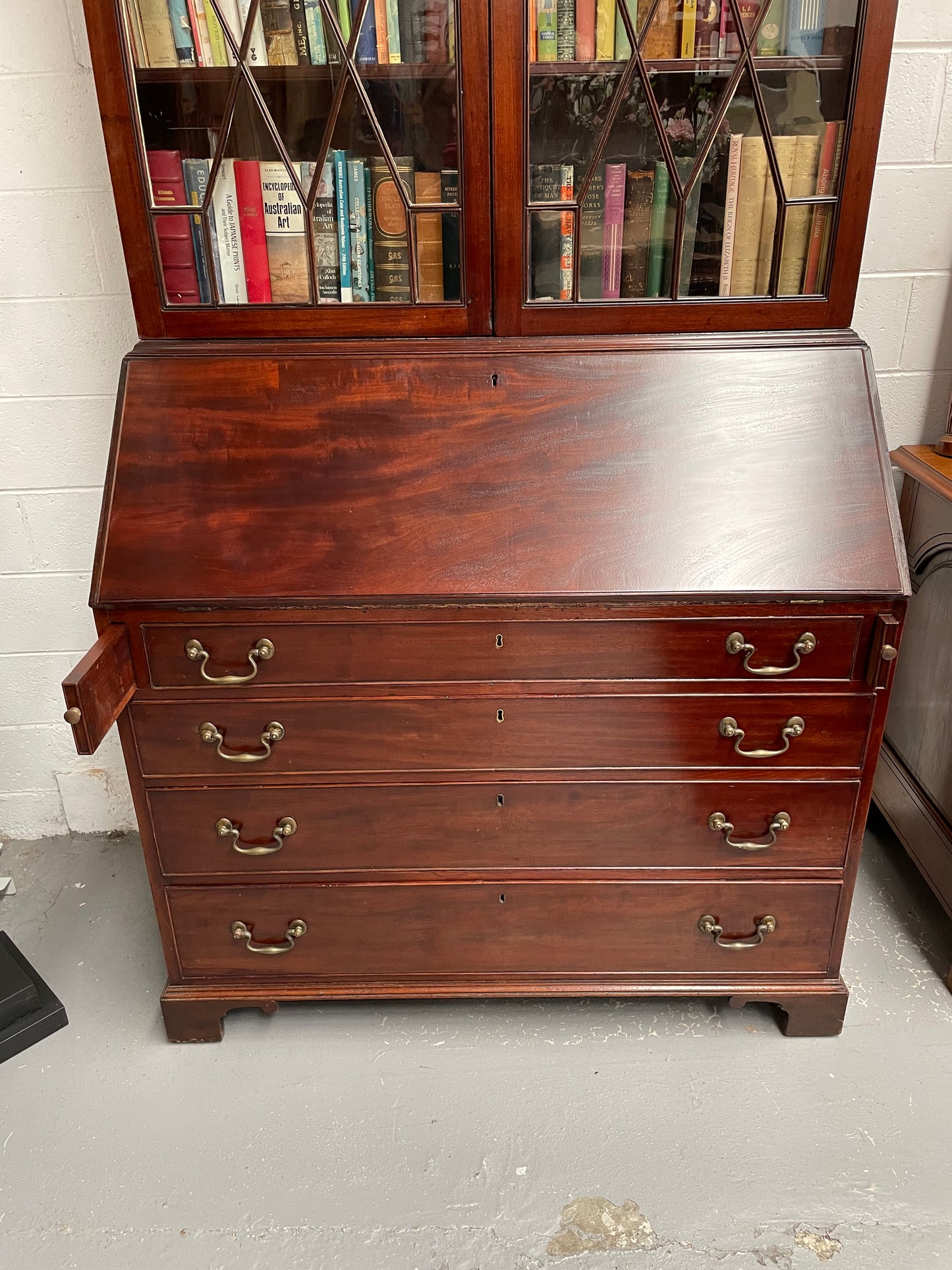 Georgian Two Door Secretaire Bookcase