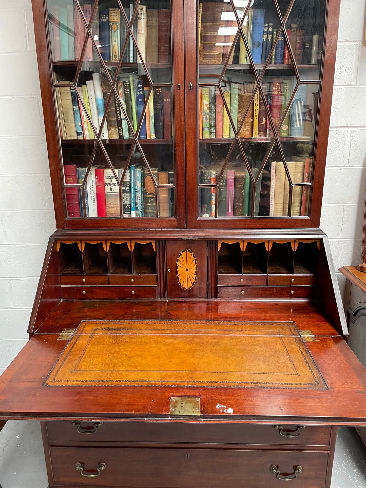 Georgian Two Door Secretaire Bookcase