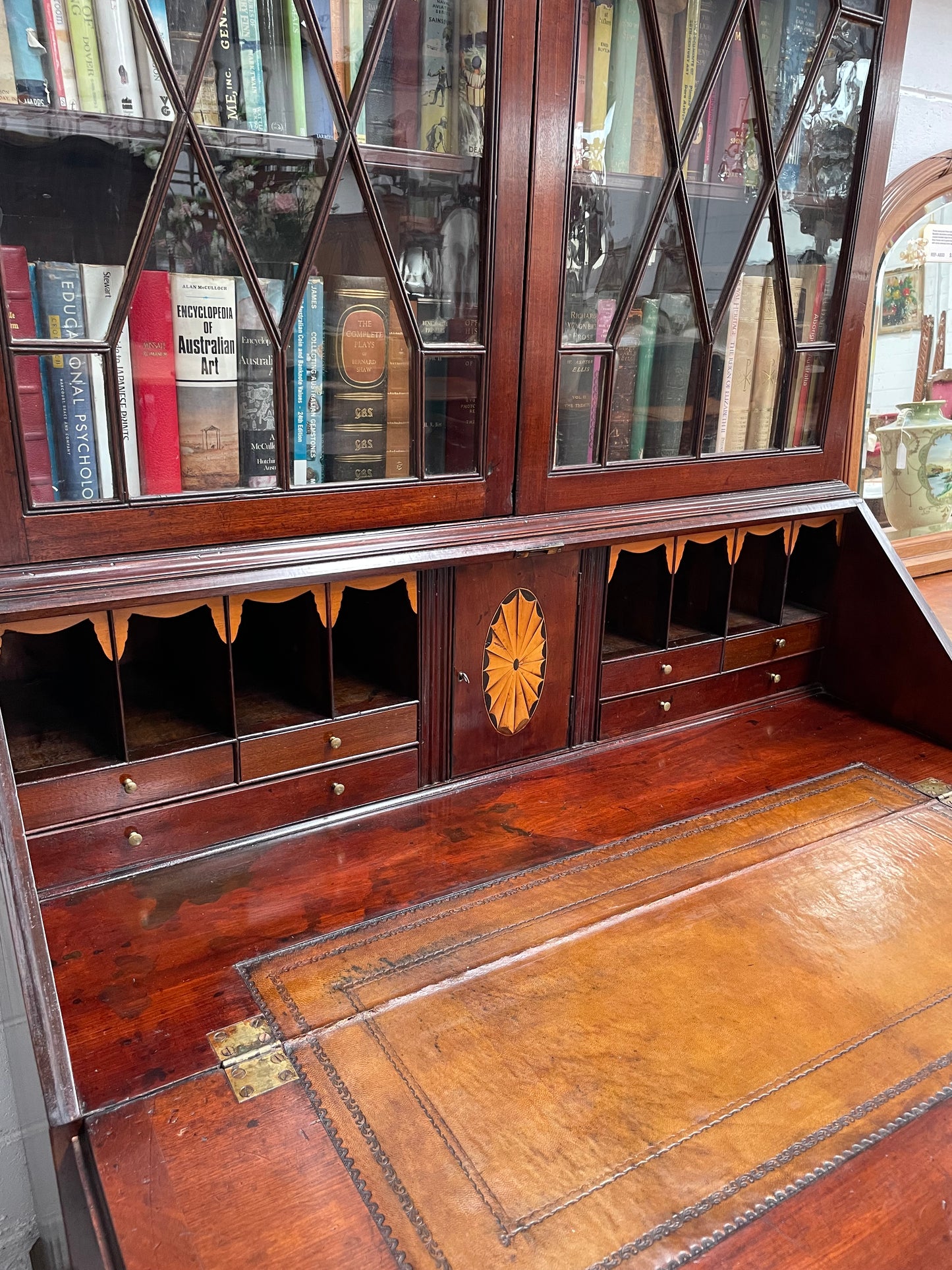 Georgian Two Door Secretaire Bookcase