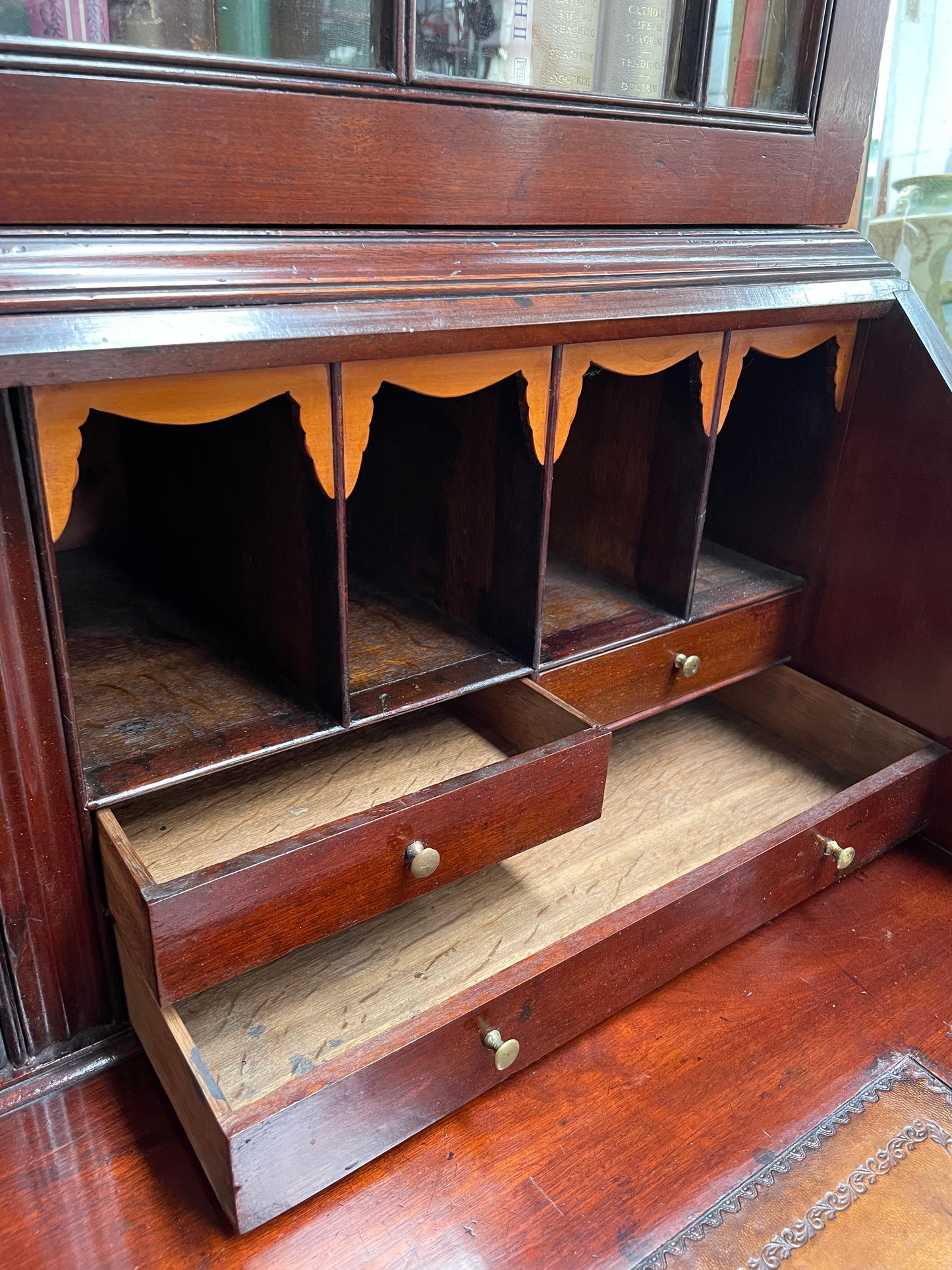 Georgian Two Door Secretaire Bookcase