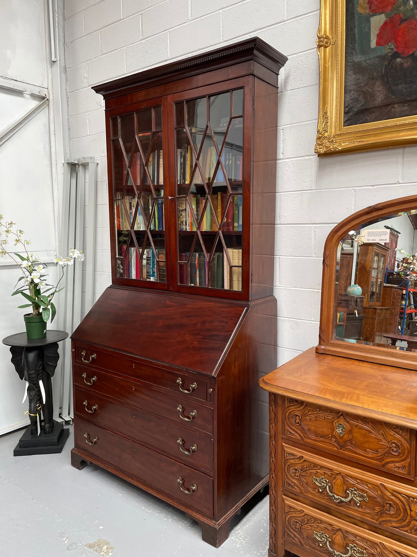 Georgian Two Door Secretaire Bookcase