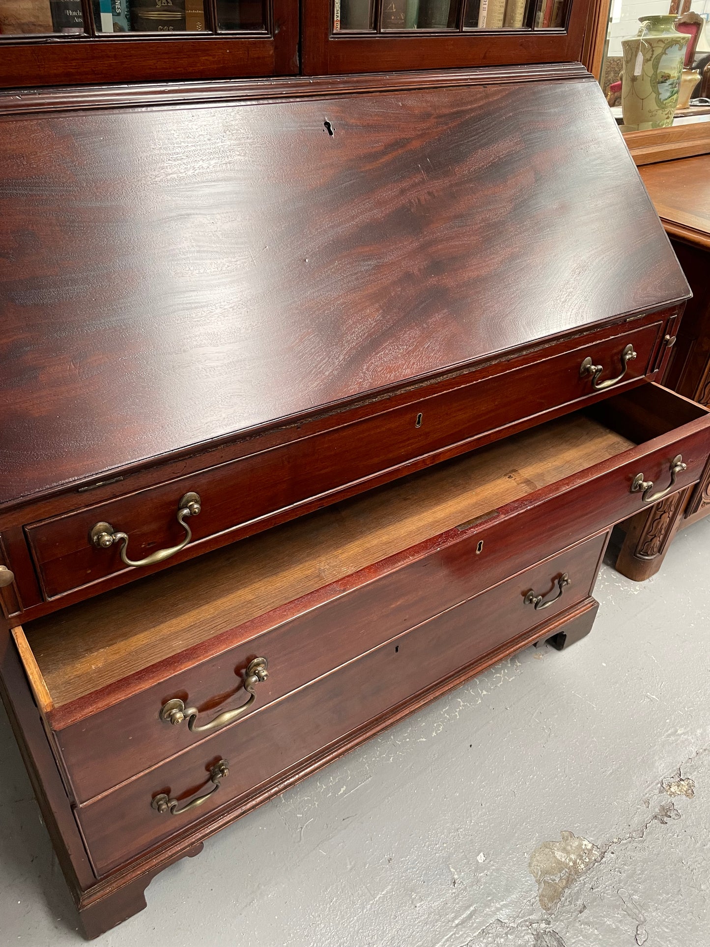 Georgian Two Door Secretaire Bookcase