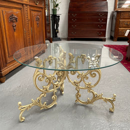 Cast Iron Glass Top Coffee Table