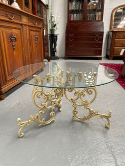 Cast Iron Glass Top Coffee Table | Antique & Vintage | Moonee Ponds Antiques | Australia Wide Delivery