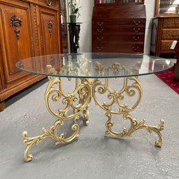 Cast Iron Glass Top Coffee Table