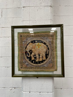 Framed Sequenced Elephant | Antique & Vintage | Moonee Ponds Antiques | Australia Wide Delivery