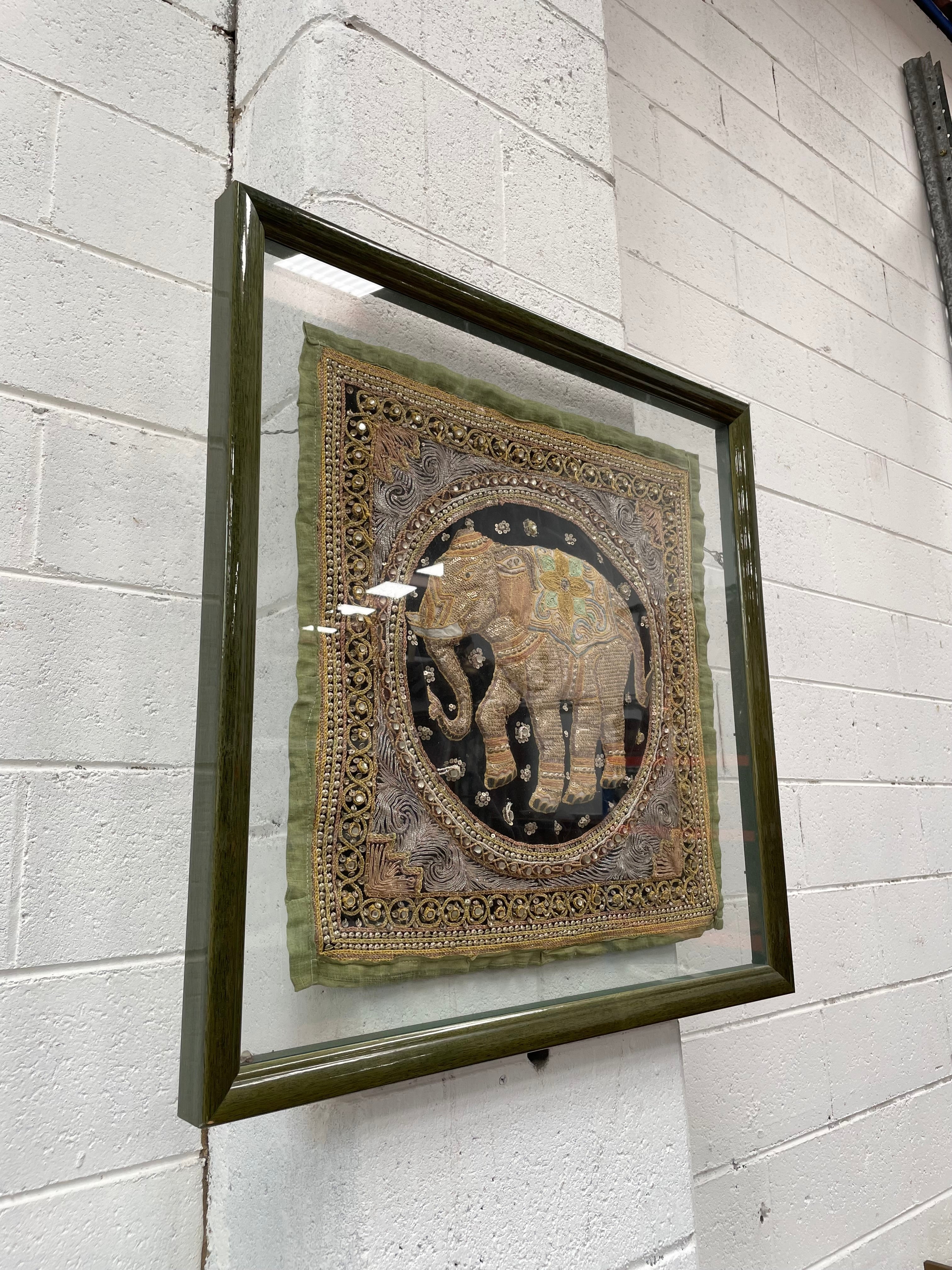 Framed Sequenced Elephant | Antique & Vintage | Moonee Ponds Antiques | Australia Wide Delivery