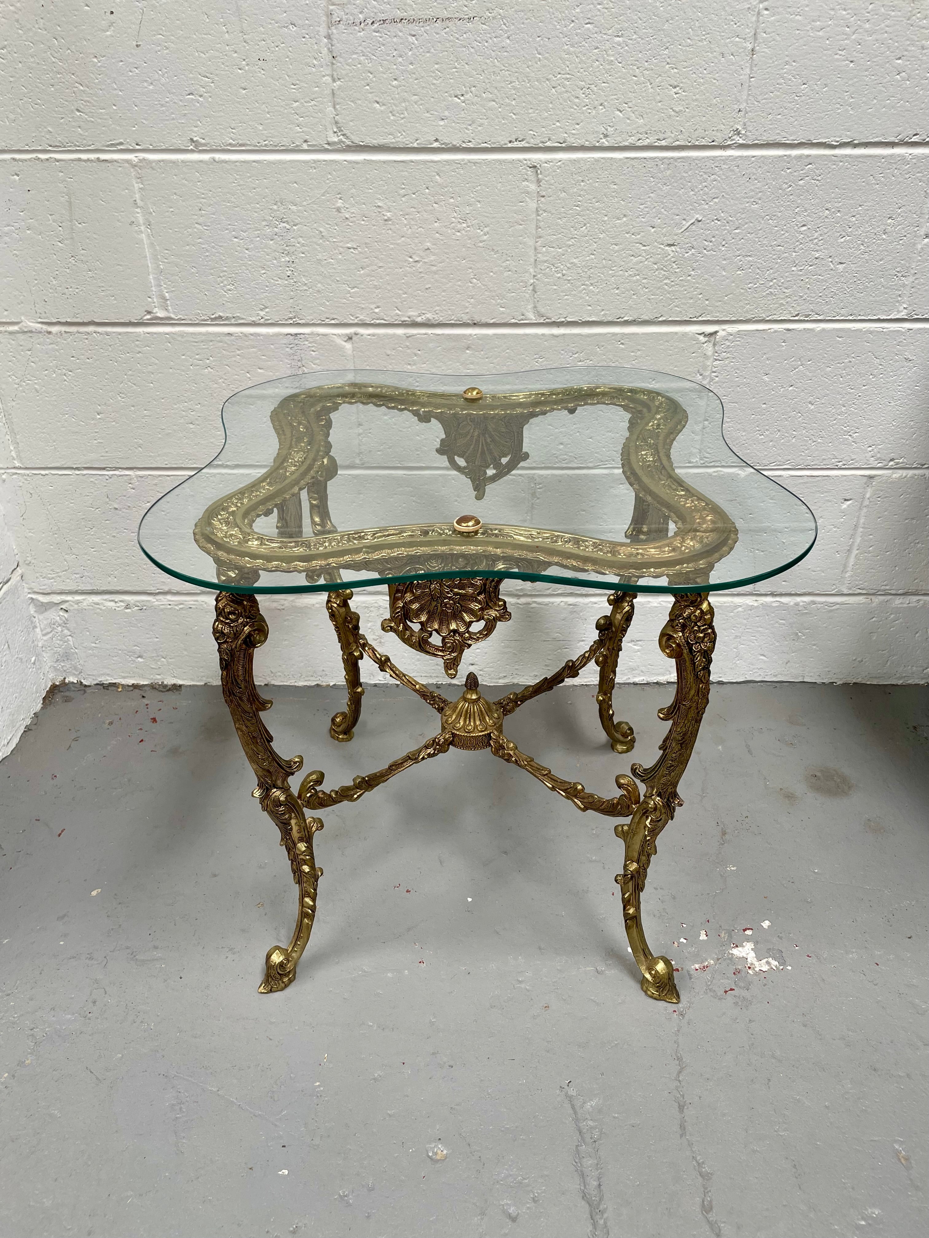 Stunning Vintage French Brass And Glass Coffee / Side Table. | Antique & Vintage | Moonee Ponds Antiques | Australia Wide Delivery