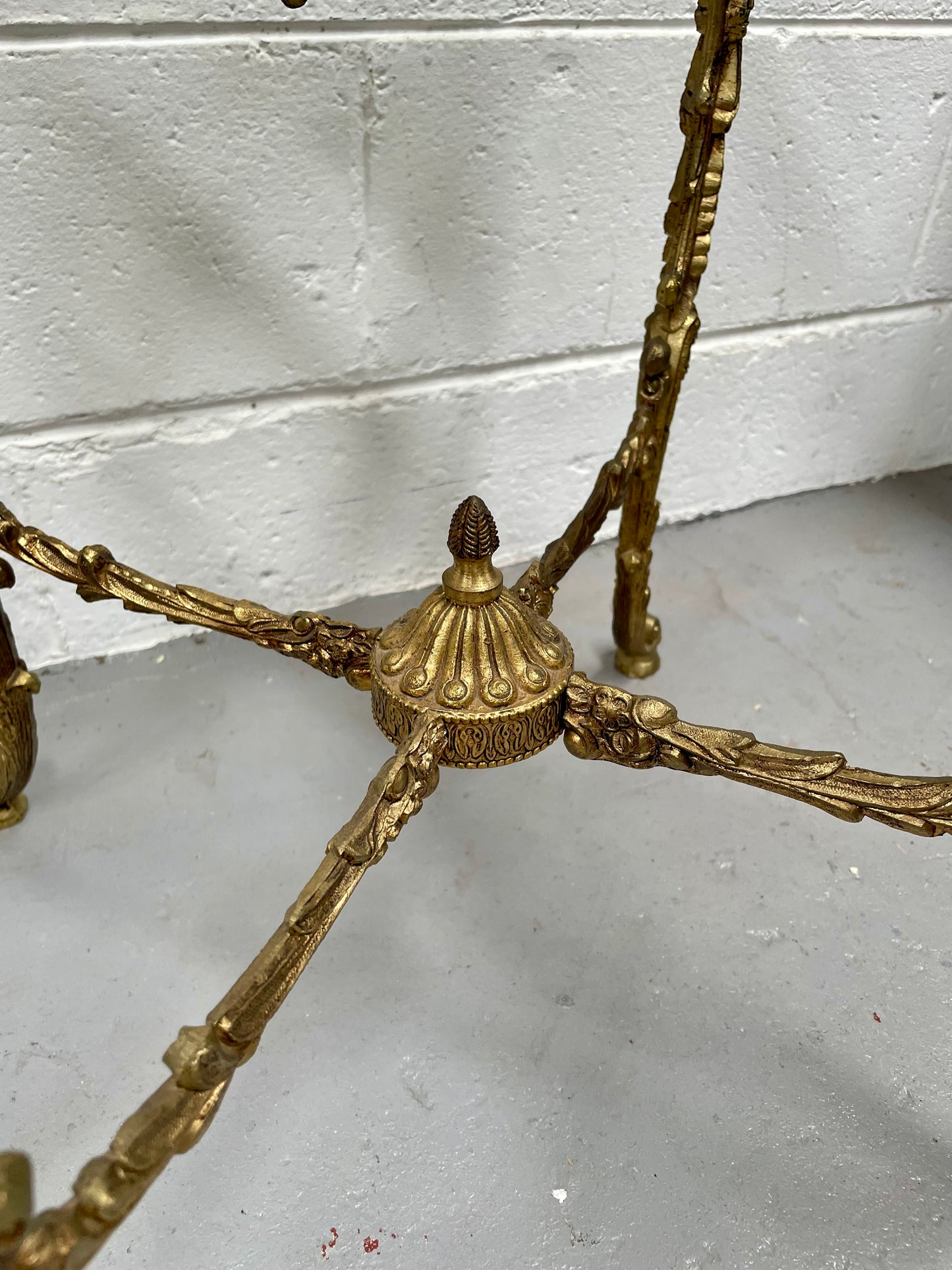 Stunning Vintage French Brass And Glass Coffee / Side Table.