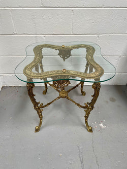 Stunning Vintage French Brass And Glass Coffee / Side Table. | Antique & Vintage | Moonee Ponds Antiques | Australia Wide Delivery