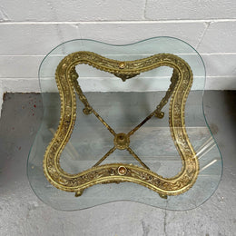 Stunning Vintage French Brass And Glass Coffee / Side Table.