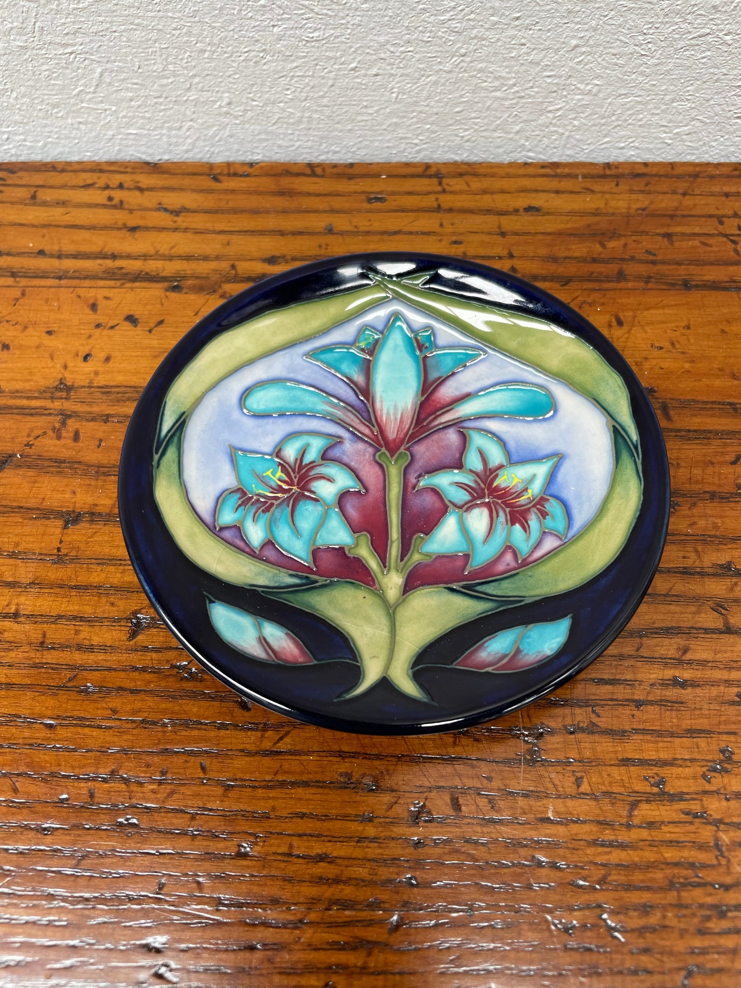 Moorcroft Hand Painted Pottery Pin Dish